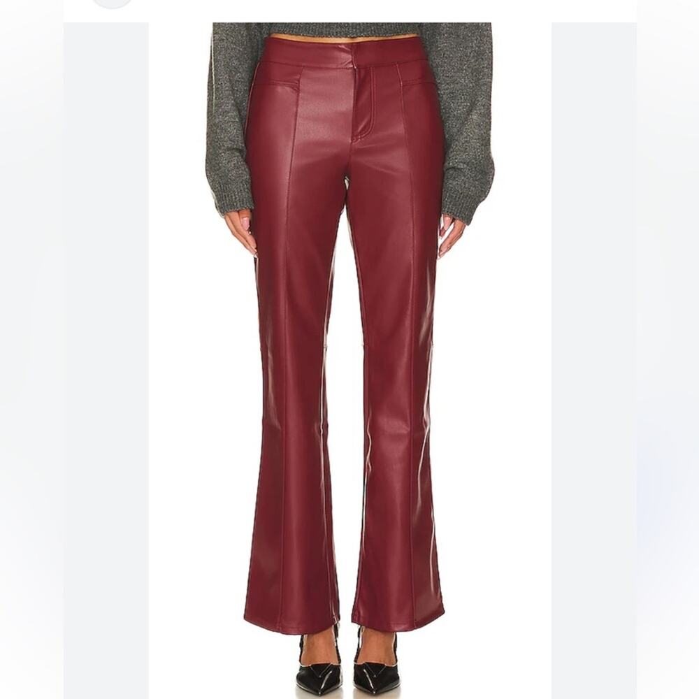 Free People We The Free Uptown burgundy faux bootcut leather pants